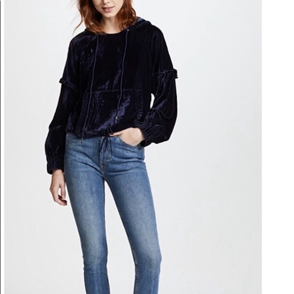 Love Sam velvet hooded top with beading - Picture 2 of 3